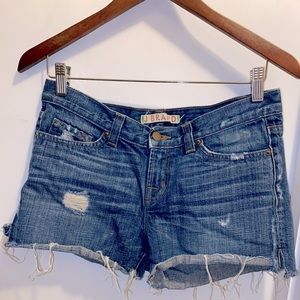 J BRAND Cut Off Distressed Denim Shorts Size 26